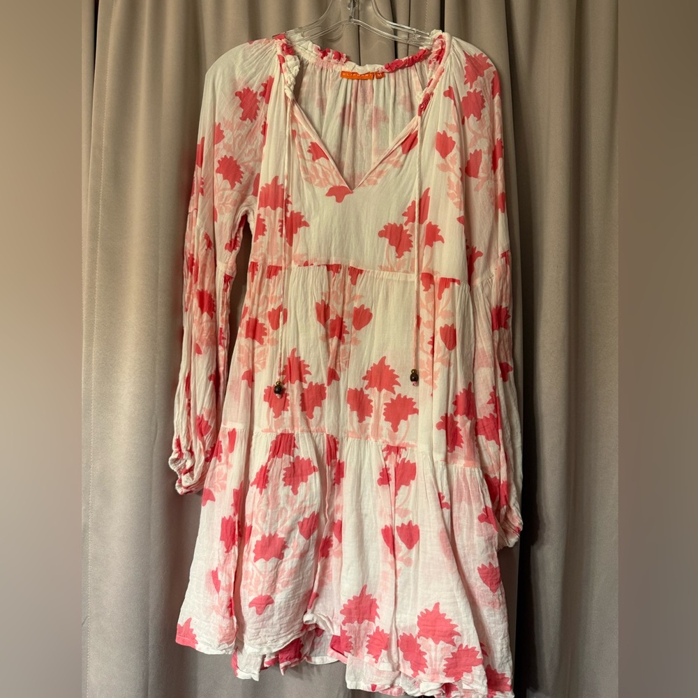 Oliphant Pink and White Ruffled Dress